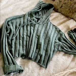 Sage crop sweater